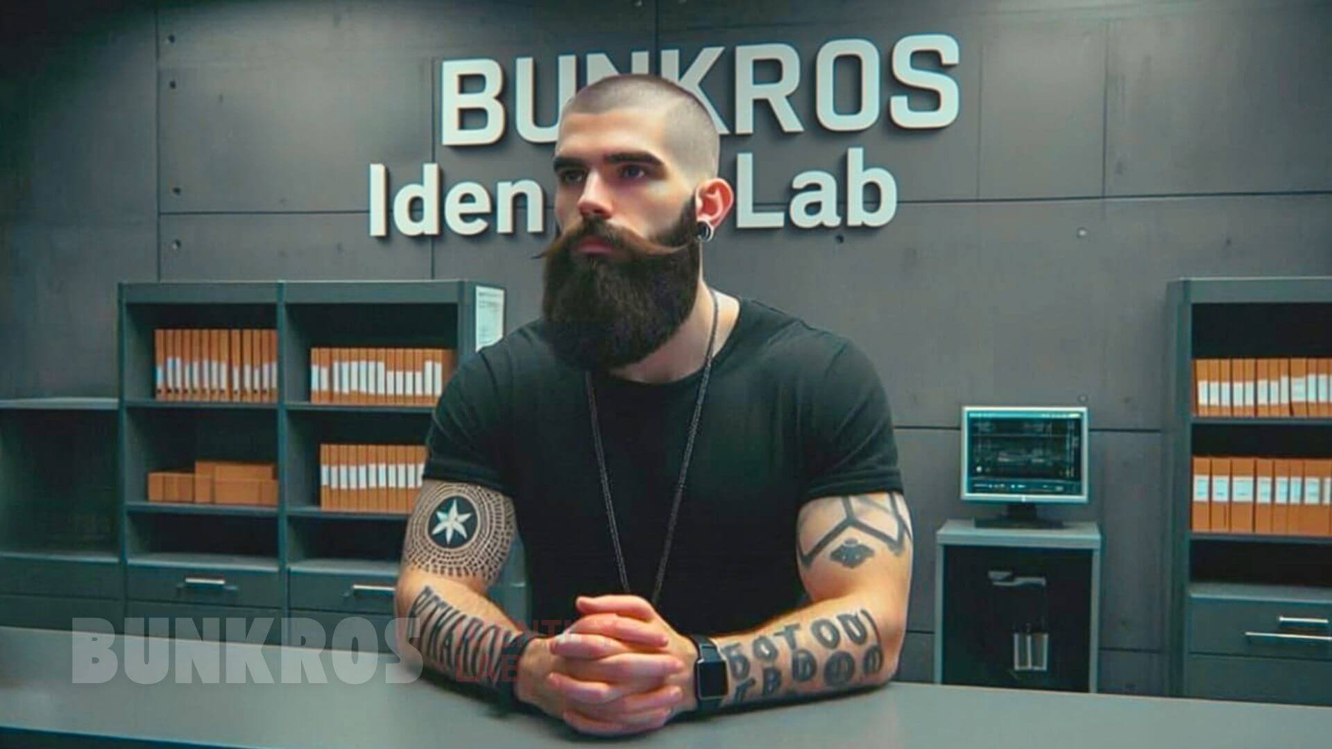 Identity lab brand poster with red lighting